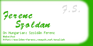 ferenc szoldan business card
